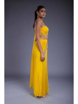 Ellemora - Yellow Silk Embroidered Jumpsuit