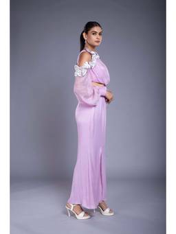 Ellemora - Lavender Crepe Embroidered Jumpsuit