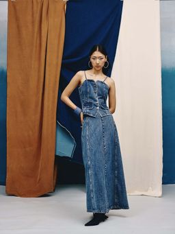 quietBold - Meridian Blue Maxi Skirt
