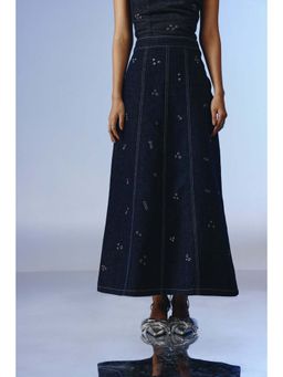 quietBold - Vanta Studded Denim Maxi Skirt