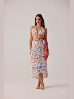 NOIB - Beige Printed Tarot Nua Pareo Skirt