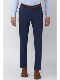 Peter England - Men Navy Blue Formal Trousers