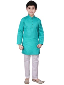 Pro Ethic Style Developer - Teal Cotton Kurta Pajama Set