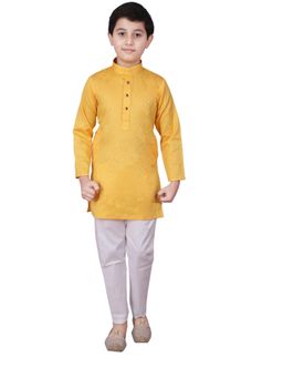 Pro Ethic Style Developer - Yellow Cotton Kurta Pajama Set