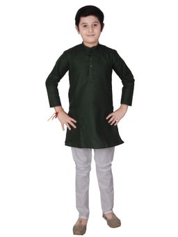 Pro Ethic Style Developer - Green Ethnic Wear Cotton Self Design Kurta Pyjama Set