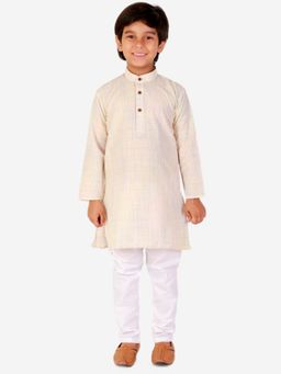Pro Ethic Style Developer - Cream Ethnic Cotton Kurta Pajama