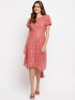 Latin Quarters - Dusky Pink A-line Lace Dress