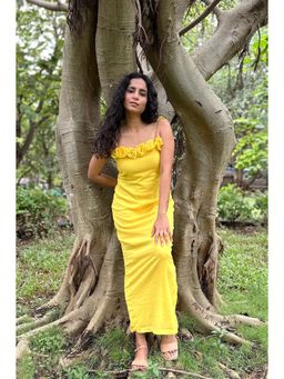 BUDUN - Elsie Yellow A Line Maxi Dress