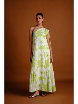 BUDUN - Isabel Embroidered One Shoulder Maxi Dress