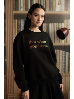 Muvazo - Black Cotton Blend Sweatshirt