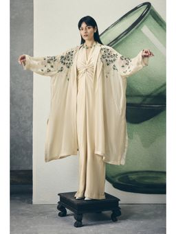 Paulmi & Harsh - Ivory Shinju Ivory Jumpsuit with Jacket