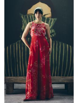 Paulmi & Harsh - Red Alaya Jumpsuit