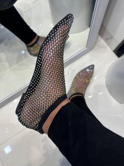 Zori World - Glitz -Embellished Black Flats