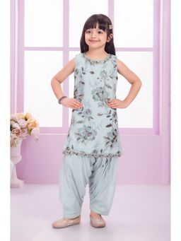 Lagorii - Blue Sequin Embroidered Kurti and Salwar