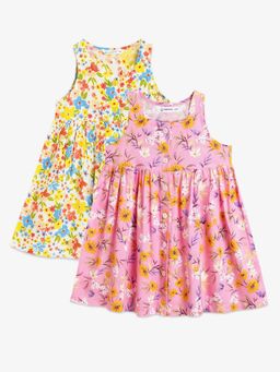 Campana - Girls Floral Printed Dresses - Pack of 2