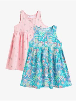 Campana - Girls Floral Printed Dresses - Pack of 2