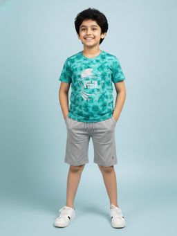 KiddoPanti - Boys 100% Cotton Tie and Dye Printed T-shirt With Short