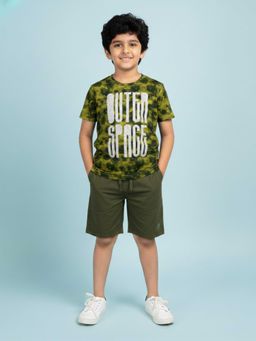 KiddoPanti - Boys 100% Cotton Tie and Dye Printed T-shirt With Short