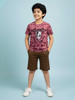KiddoPanti - Boys 100% Cotton Tie and Dye Printed T-shirt With Short
