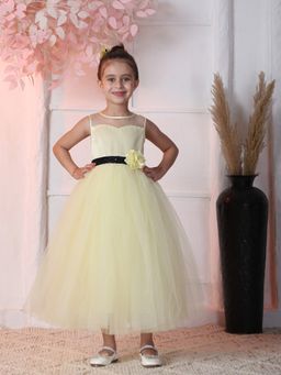 Toy Balloon Kids - Lemon yellow Full Length Girls Party Wear Gown