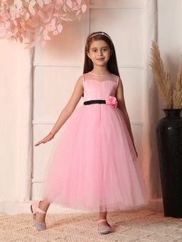 Toy Balloon Kids - Pink Full Length Girls Party Wear Gown