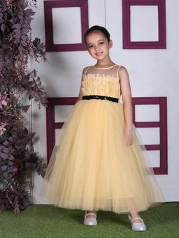 Toy Balloon Kids - Golden Full Length Girls Party wear Gown