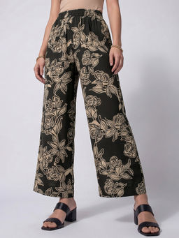 max - Women Black Printed Palazzo