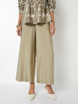 max - Women Beige Solid Palazzo