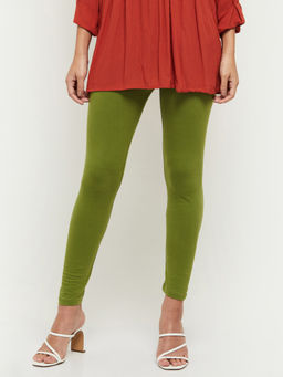 max - Women Green Solid Ankle-Length Leggings