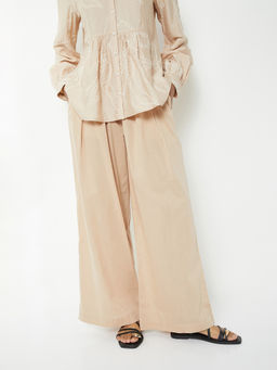 max - Women Beige Solid Palazzo