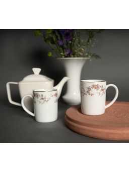 Dankotuwa - Porcelain 24k Gold Crafted Coffee Mugs 250 ml - Set of 2 White