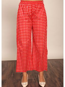 Kaori By Shreya - Red Geometric Relaxed 2 Pockets Palazzo