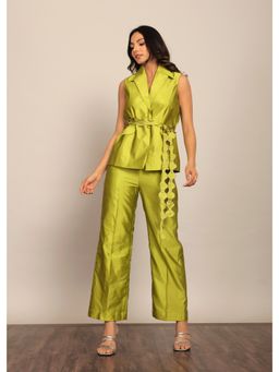 Kaori By Shreya - Green Solid Co-Ord (Set of 3)