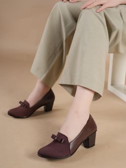 Liscott - Women Comfortable Pump Heels - Brown