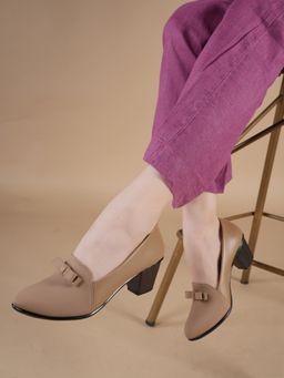 Liscott - Women Comfortable Pump Heels - Taupe