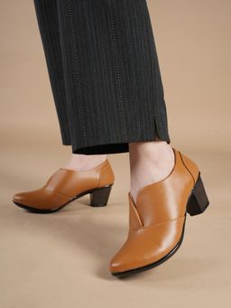 Liscott - Women Comfortable Pump Heels - Tan