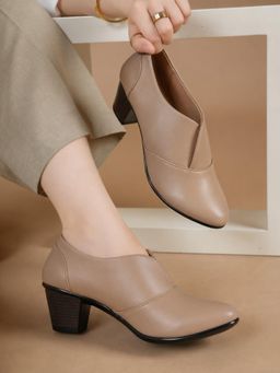 Liscott - Women Comfortable Pump Heels - Beige