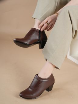 Liscott - Women Comfortable Pump Heels - Brown