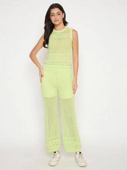Madame - Cotton Lime Green Knitted Co-Ord Set