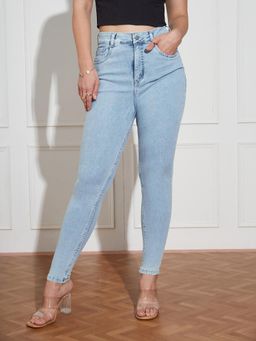 Miss Chase - Women Blue Skinny-Fit High-Rise Regular-Length Stretchable Denim Jeans