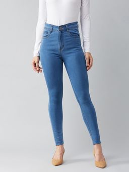 Miss Chase - Women Blue Skinny High Rise Regular Length Denim Jeans