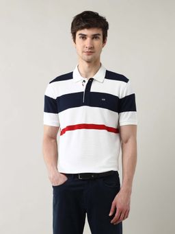 Arrow Sports - Men's Horizontal Striped Regular Fit Polo Shirt