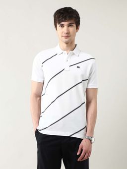 Arrow Sports - Men's Diagonal Striped Regular Fit Polo Shirt