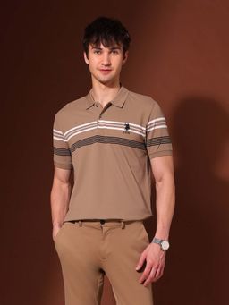 U.S. POLO ASSN. - Light Brown Men's Polo T-Shirt