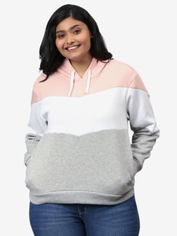 Instafab Plus - Size Women Colorblocked Casual Sweatshirt Multi-Color
