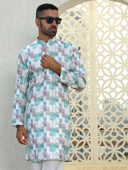 Kraft India - Ethnic Motifs Printed Cotton Green Kurta