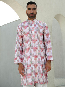 Kraft India - Ethnic Motifs Printed Cotton Red Kurta