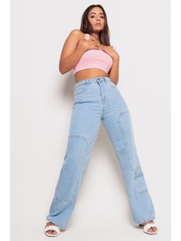 FREAKINS - Light Patched Straight Jeans