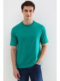 Allen Solly - Men Green Solid Crew Neck Solid T-Shirt