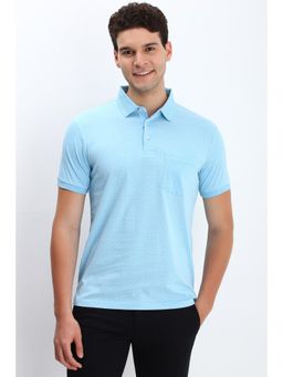 Allen Solly - Men Blue Print Polo T-Shirt